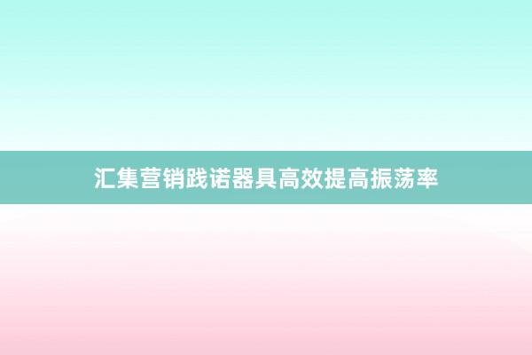 汇集营销践诺器具高效提高振荡率
